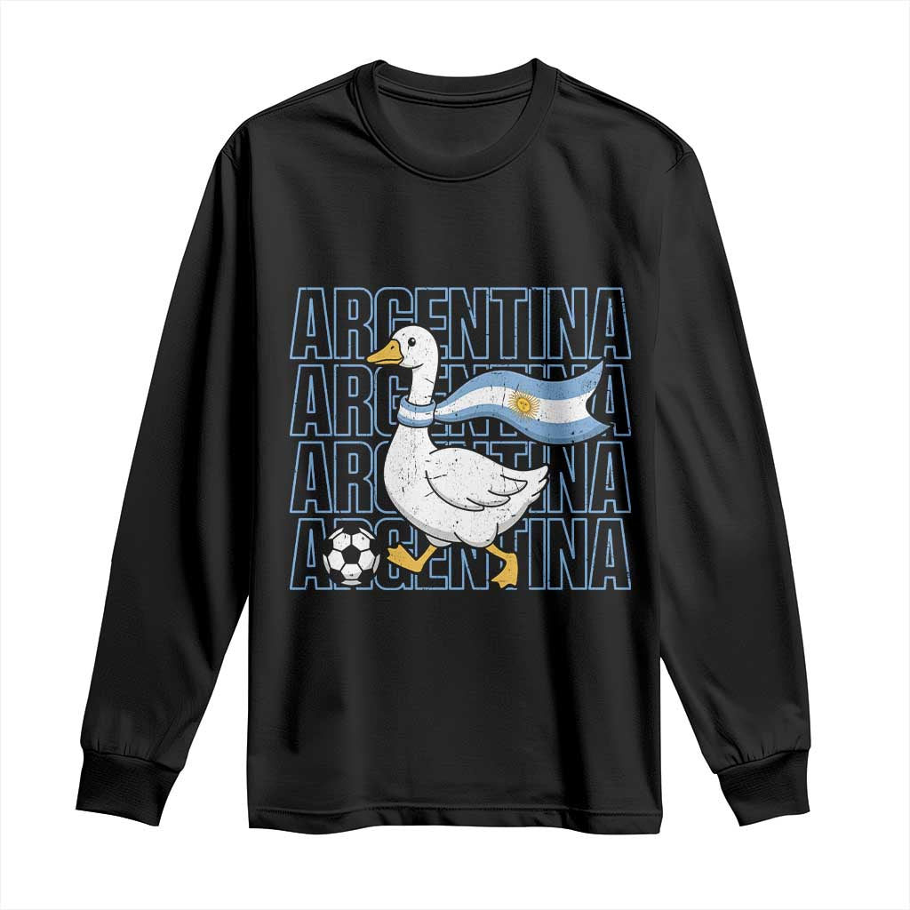 Argentina Soccer Football Long Sleeve Shirt Silly Goose Argentinian Flag Fan Supporter