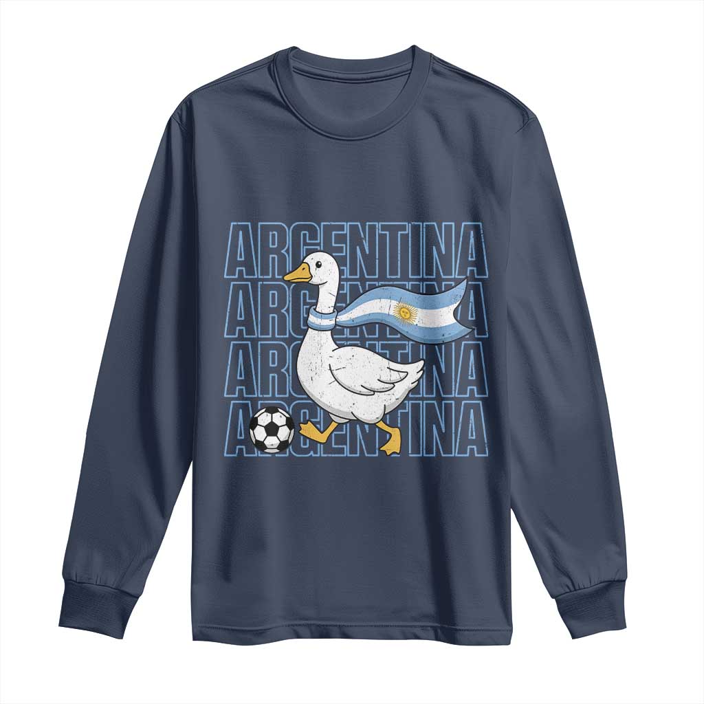 Argentina Soccer Football Long Sleeve Shirt Silly Goose Argentinian Flag Fan Supporter