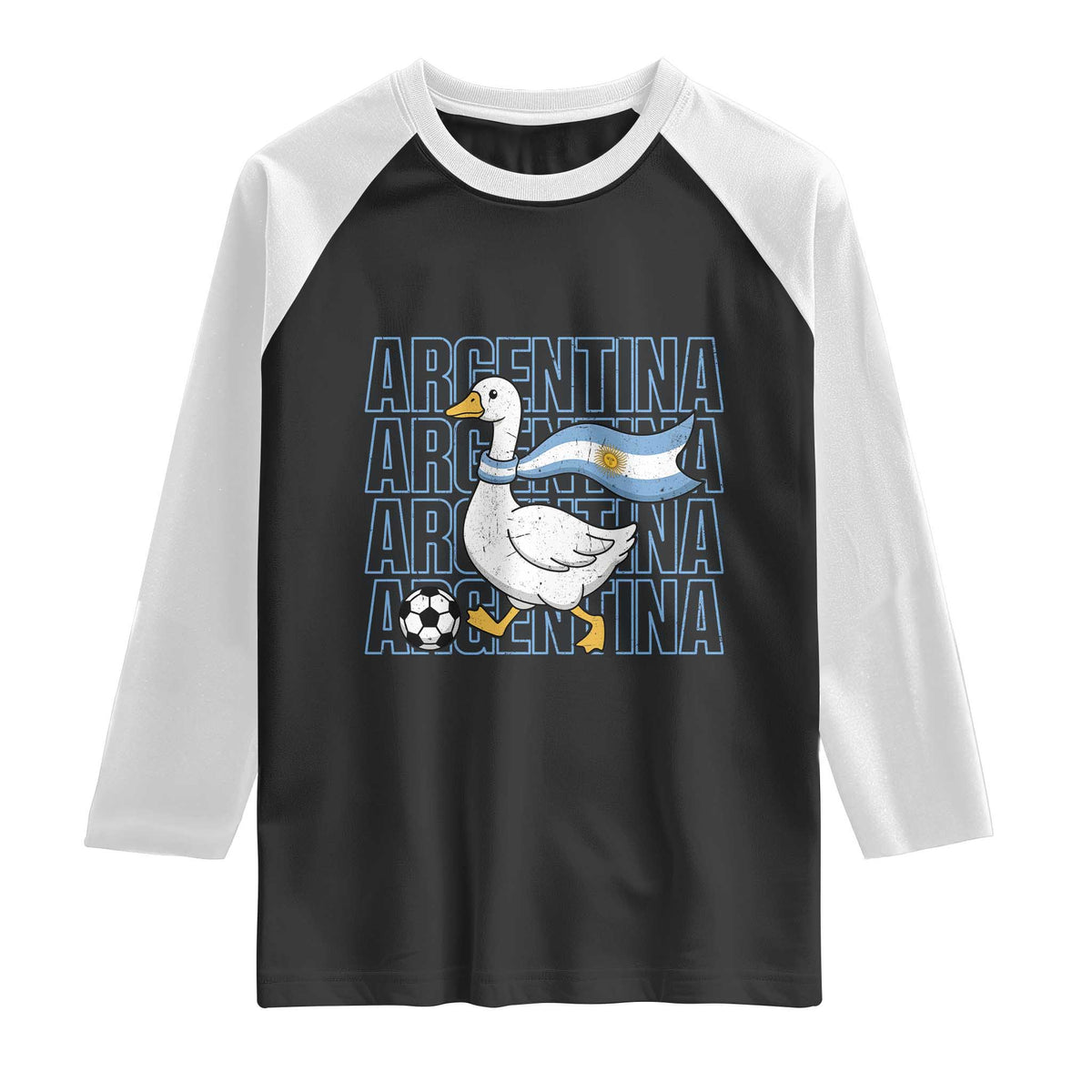 Argentina Soccer Football Raglan Shirt Silly Goose Argentinian Flag Fan Supporter