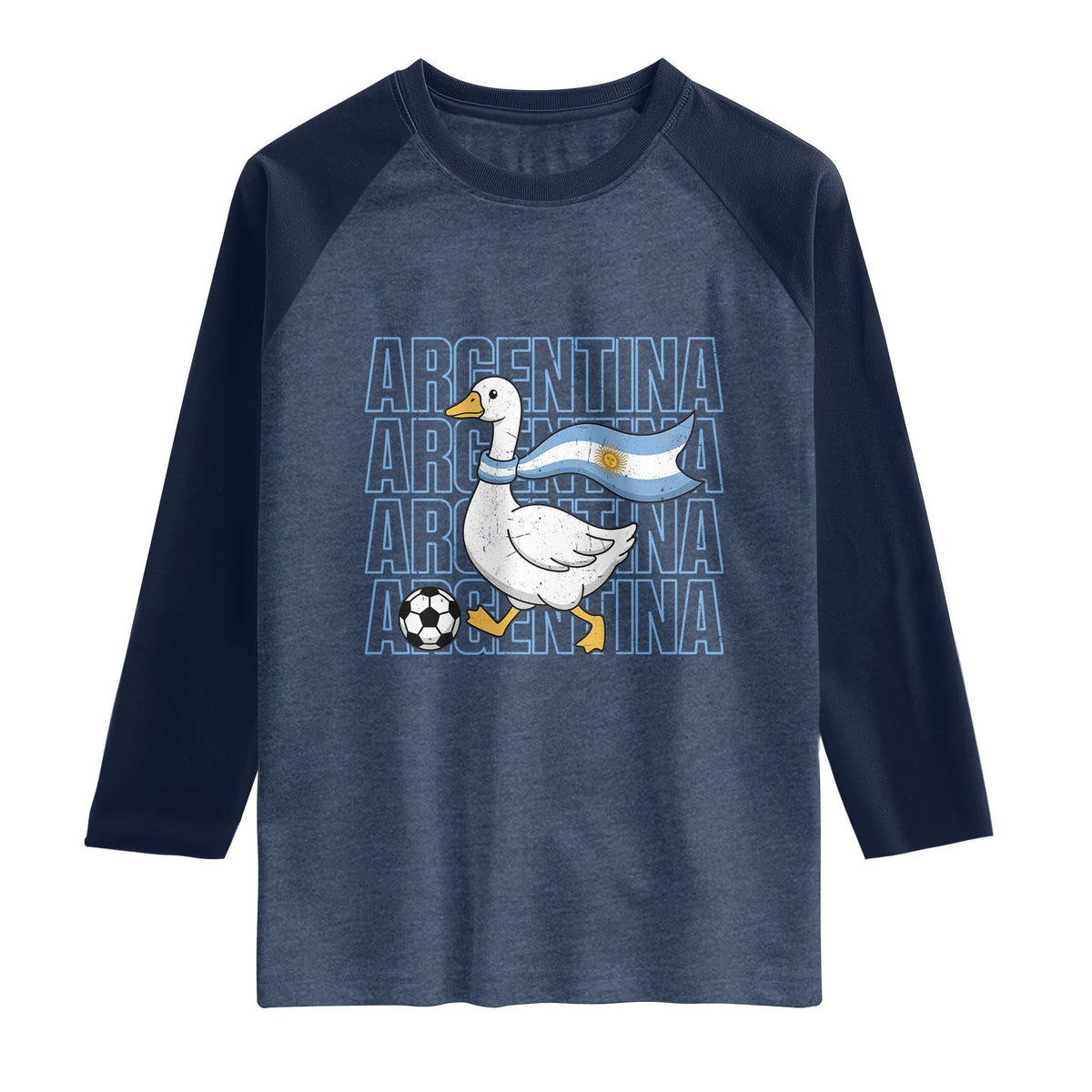 Argentina Soccer Football Raglan Shirt Silly Goose Argentinian Flag Fan Supporter