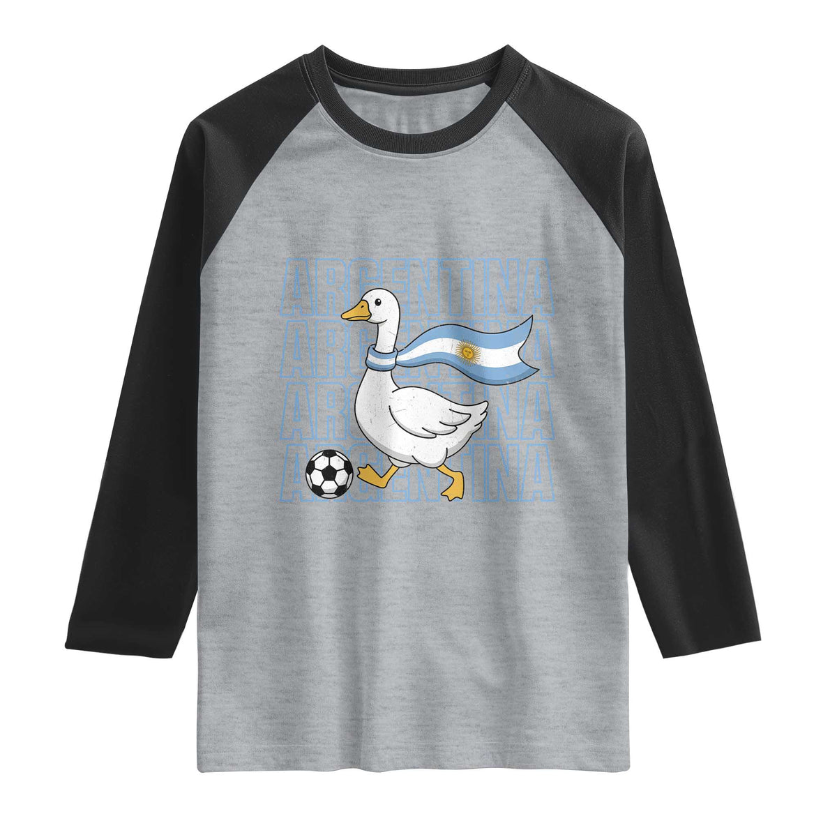 Argentina Soccer Football Raglan Shirt Silly Goose Argentinian Flag Fan Supporter