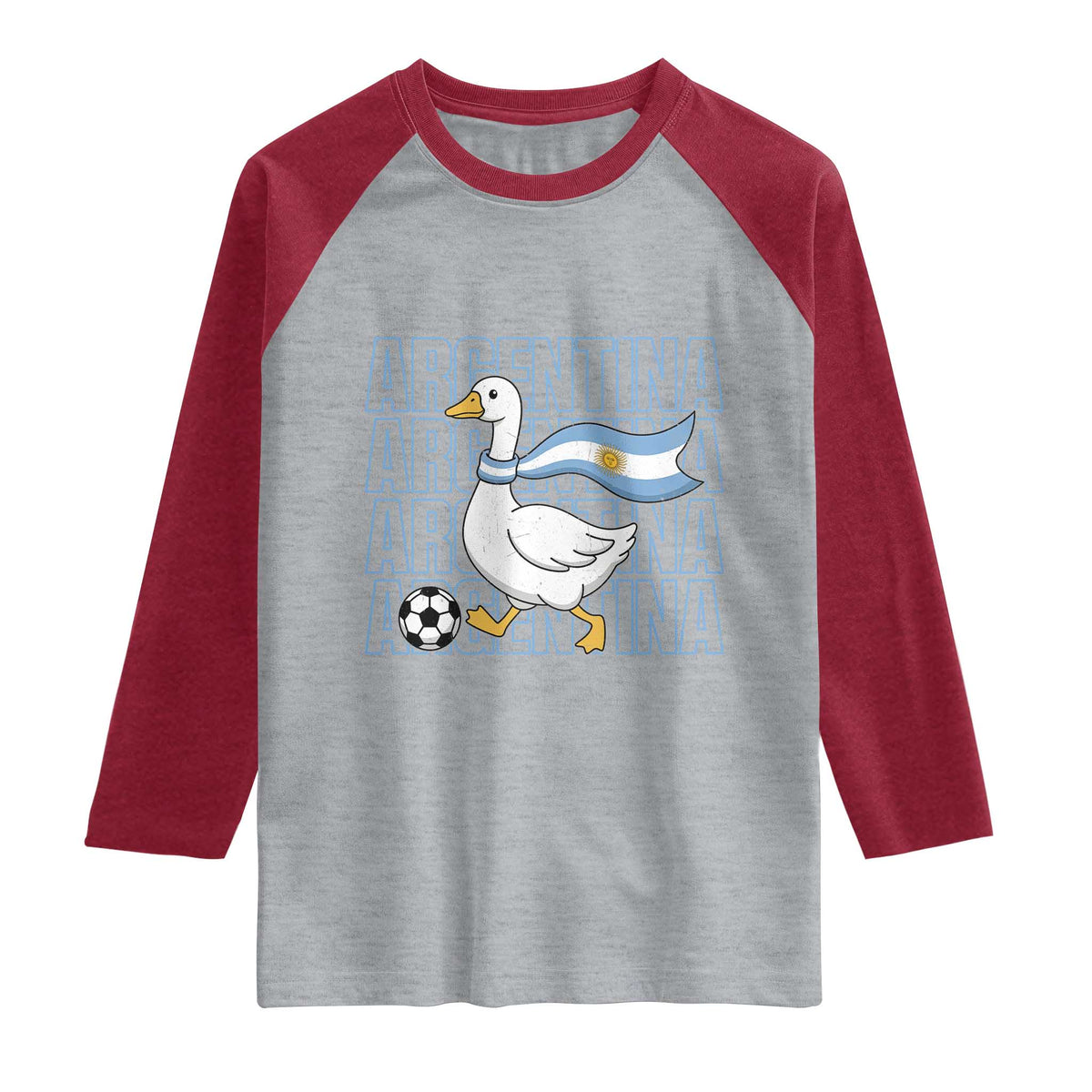 Argentina Soccer Football Raglan Shirt Silly Goose Argentinian Flag Fan Supporter