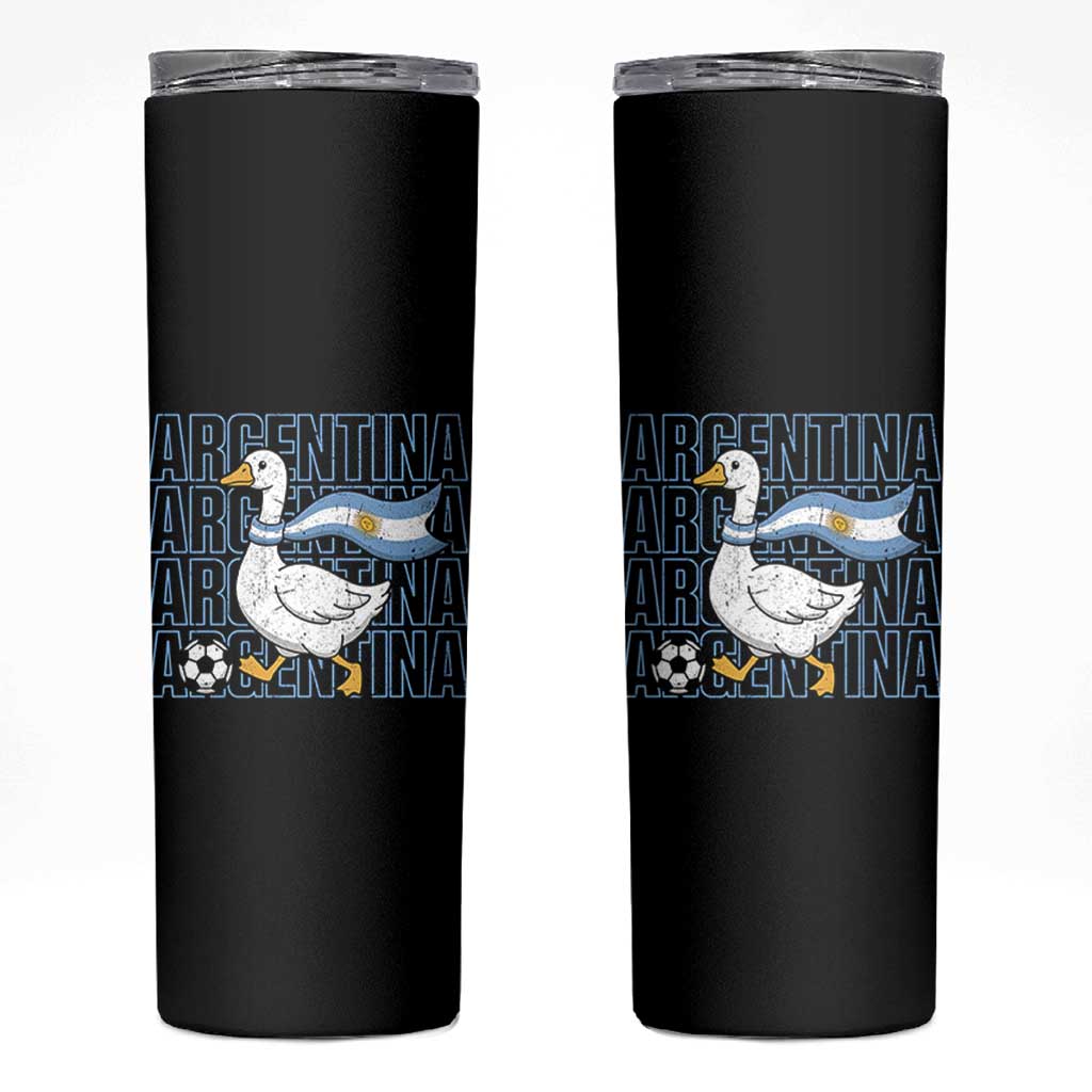 Argentina Soccer Football Skinny Tumbler Silly Goose Argentinian Flag Fan Supporter