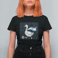 Argentina Soccer Football T Shirt For Women Silly Goose Argentinian Flag Fan Supporter