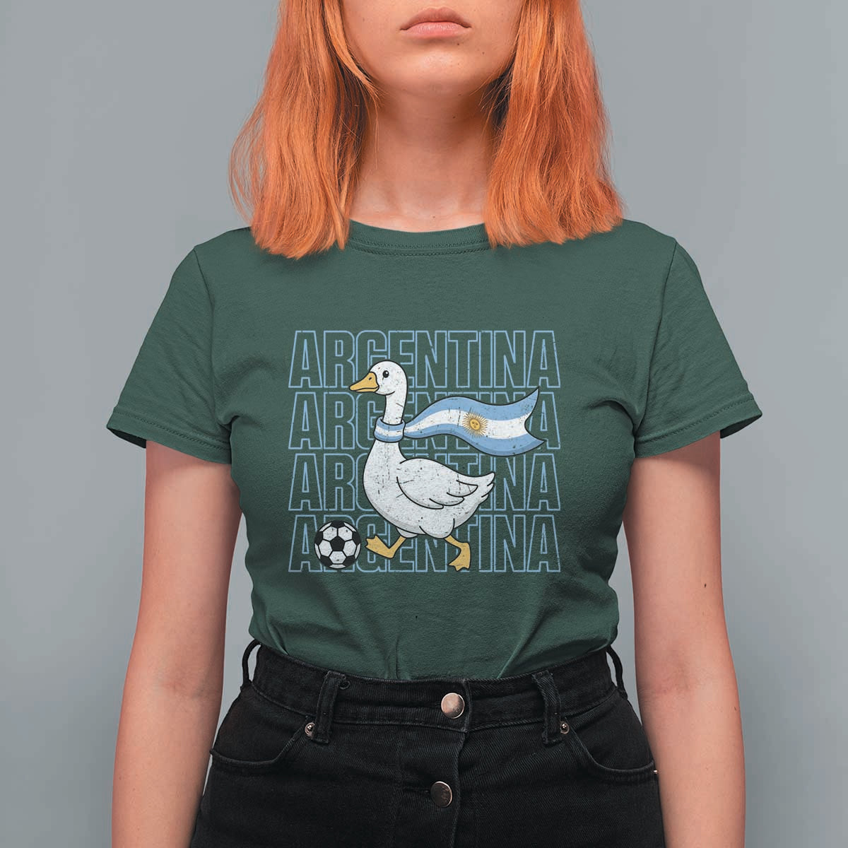 Argentina Soccer Football T Shirt For Women Silly Goose Argentinian Flag Fan Supporter