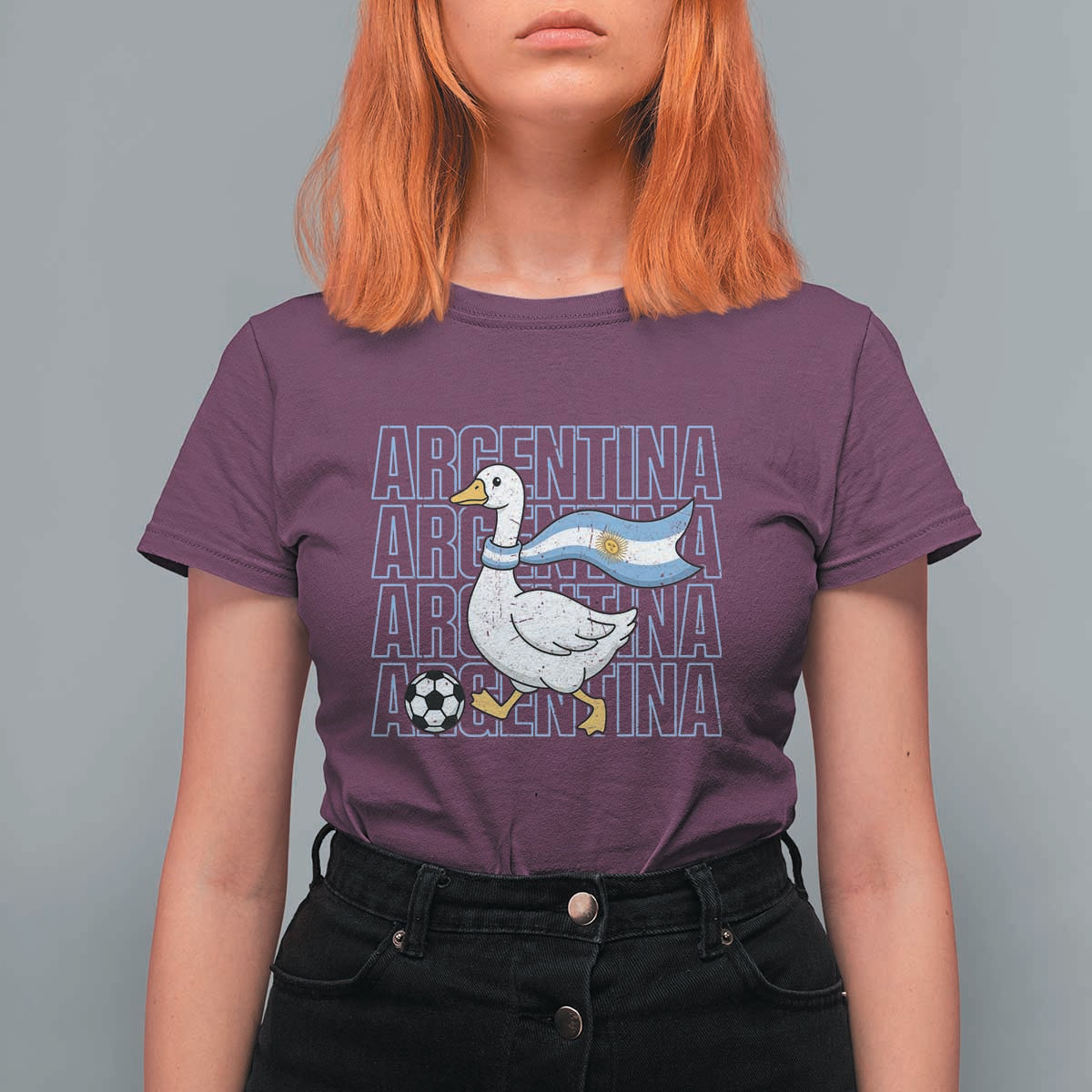 Argentina Soccer Football T Shirt For Women Silly Goose Argentinian Flag Fan Supporter