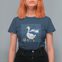 Argentina Soccer Football T Shirt For Women Silly Goose Argentinian Flag Fan Supporter