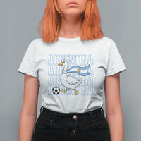 Argentina Soccer Football T Shirt For Women Silly Goose Argentinian Flag Fan Supporter