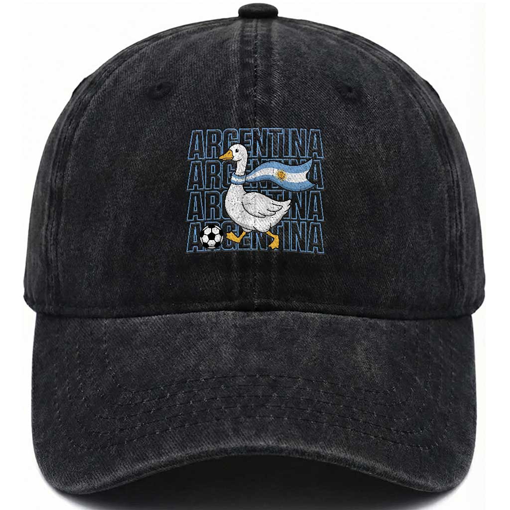 Argentina Soccer Football Washed Cotton Baseball Cap Silly Goose Argentinian Flag Fan Supporter