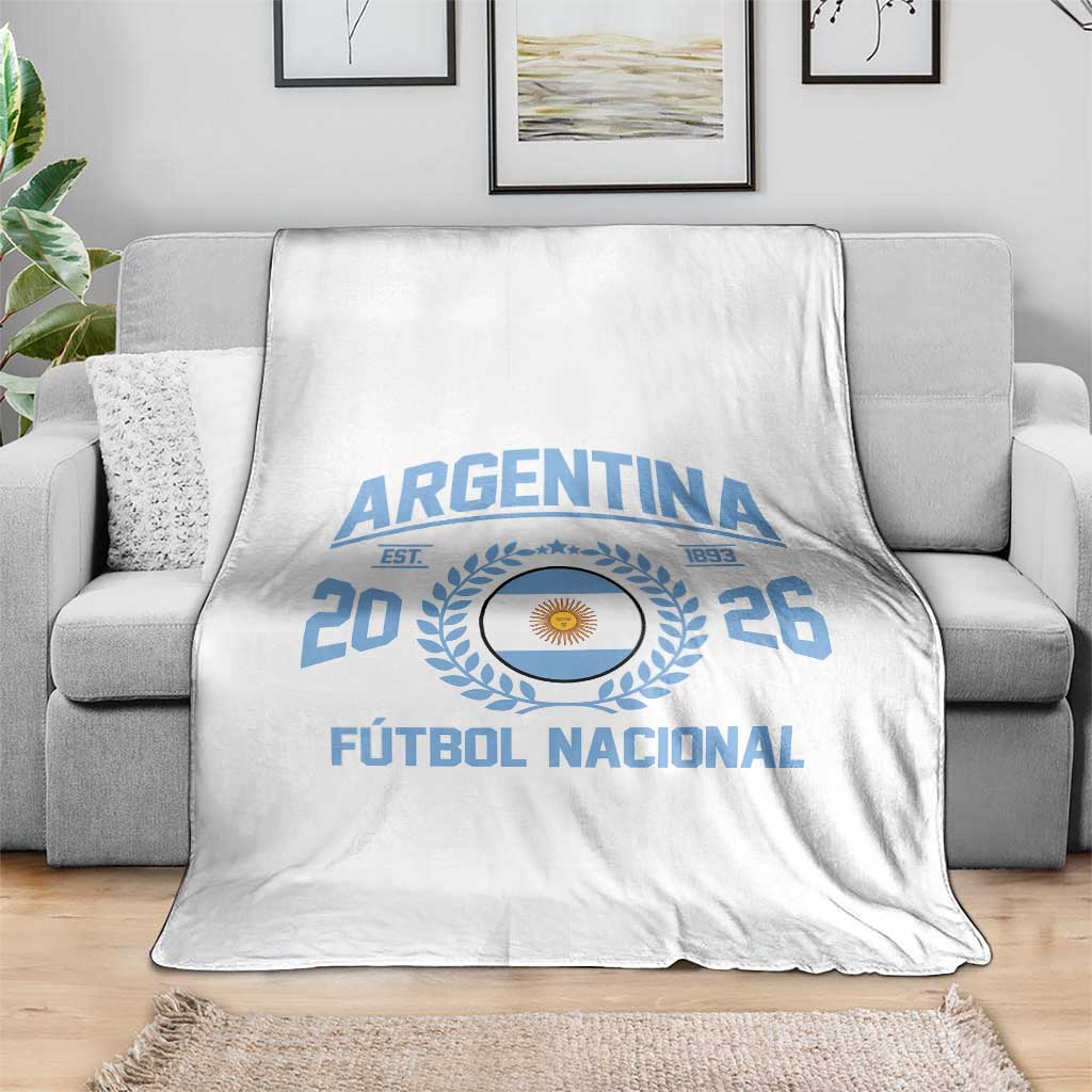 Argentina 2026 Soccer Football Fan Argentinian Flag Throw Blanket
