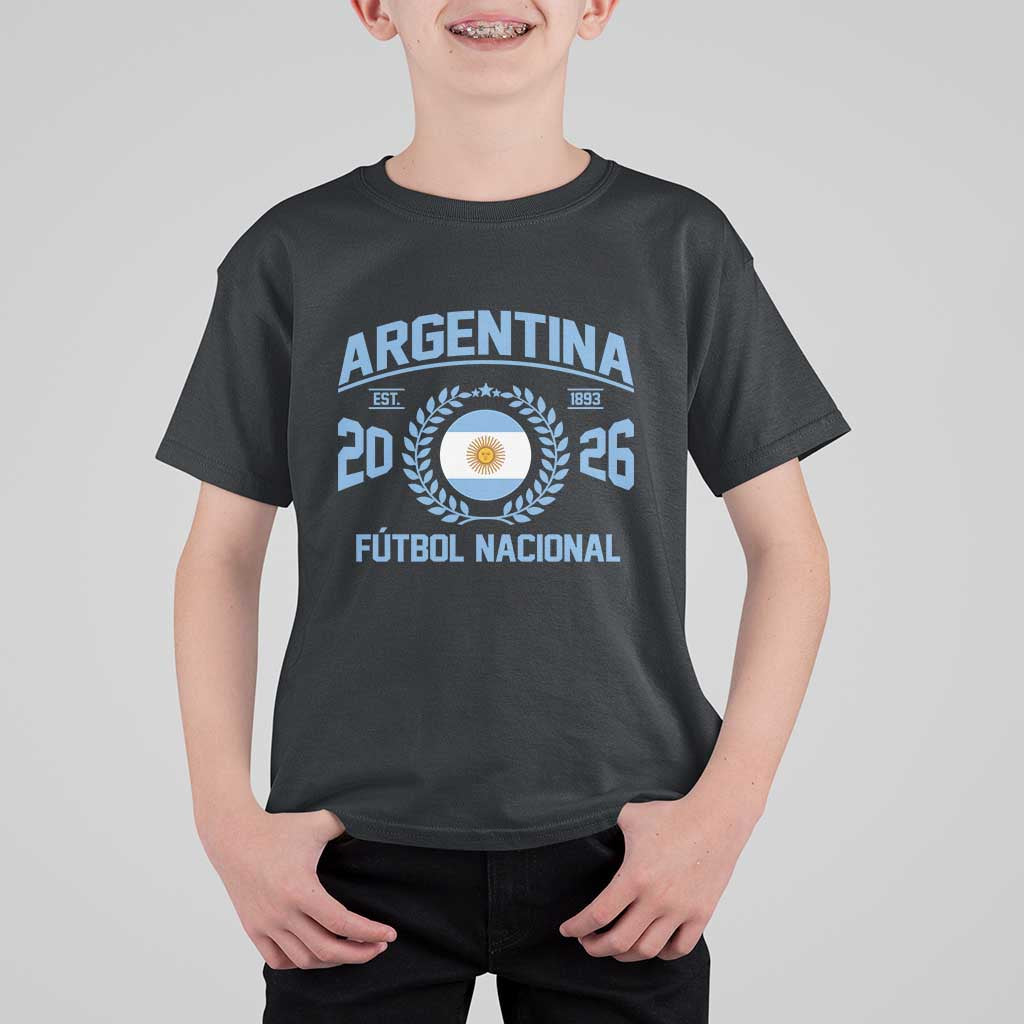 Argentina 2026 Soccer Football Fan Argentinian Flag T Shirt For Kid
