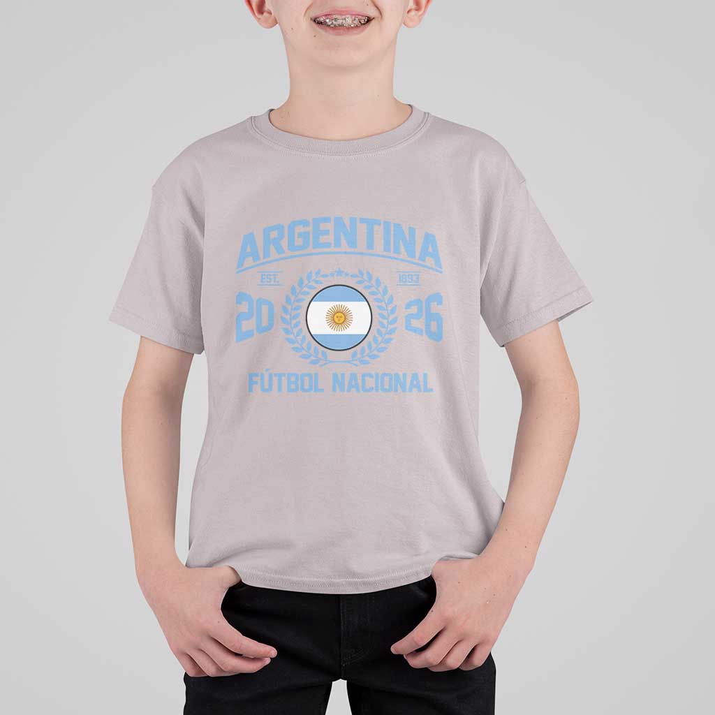 Argentina 2026 Soccer Football Fan Argentinian Flag T Shirt For Kid