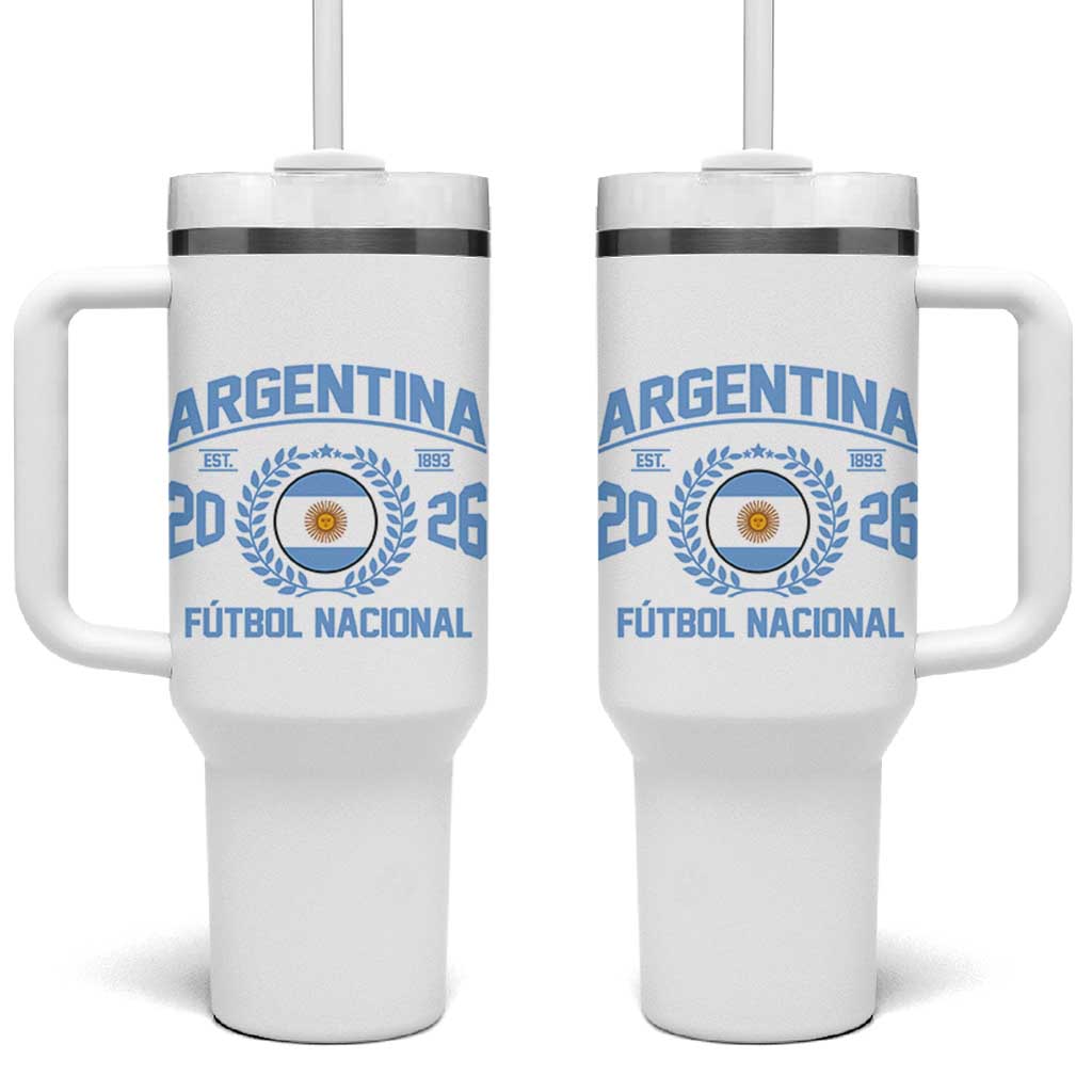 Argentina 2026 Soccer Football Fan Argentinian Flag Tumbler With Handle