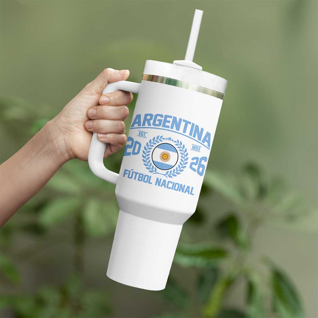 Argentina 2026 Soccer Football Fan Argentinian Flag Tumbler With Handle