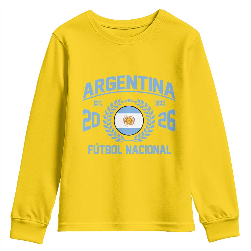 Argentina 2026 Soccer Football Fan Argentinian Flag Youth Sweatshirt
