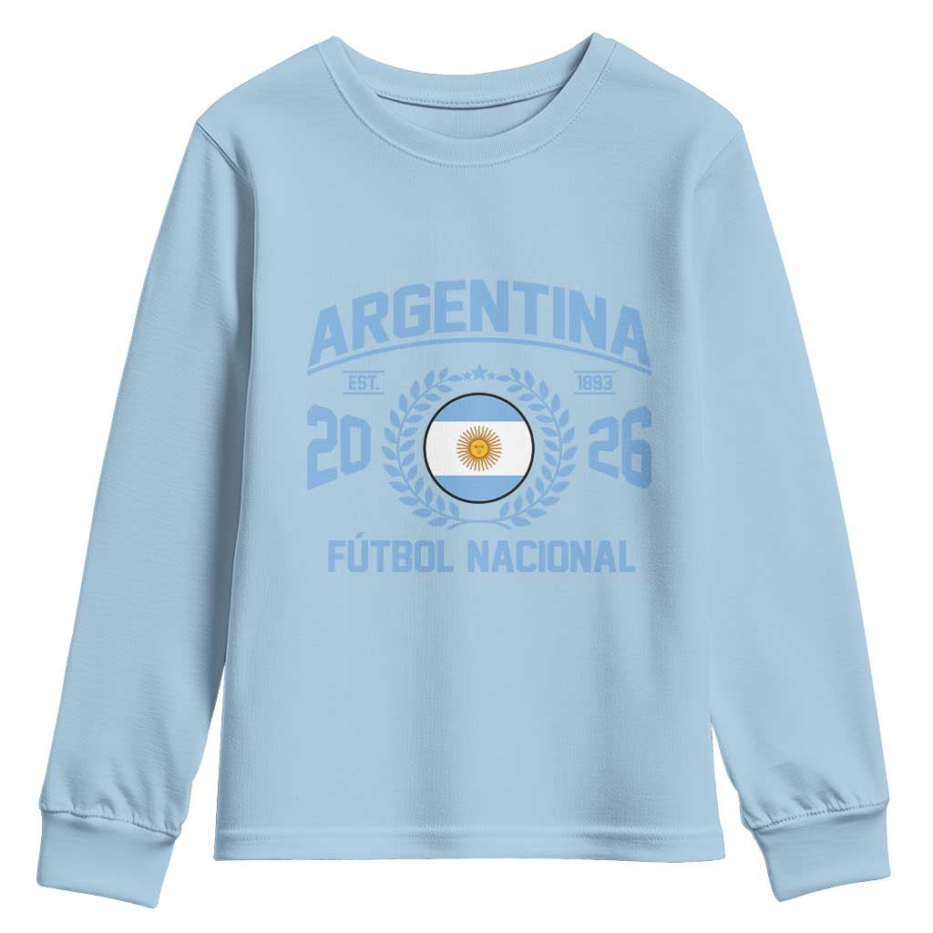 Argentina 2026 Soccer Football Fan Argentinian Flag Youth Sweatshirt