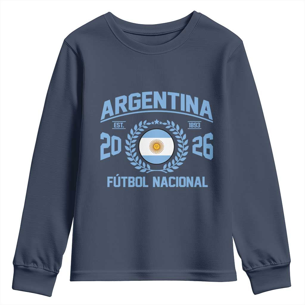 Argentina 2026 Soccer Football Fan Argentinian Flag Youth Sweatshirt