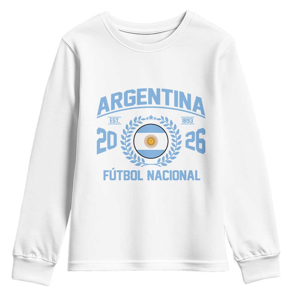 Argentina 2026 Soccer Football Fan Argentinian Flag Youth Sweatshirt