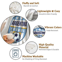 Argentina Soccer Football Throw Blanket Argentinian Football Game Day Supporter