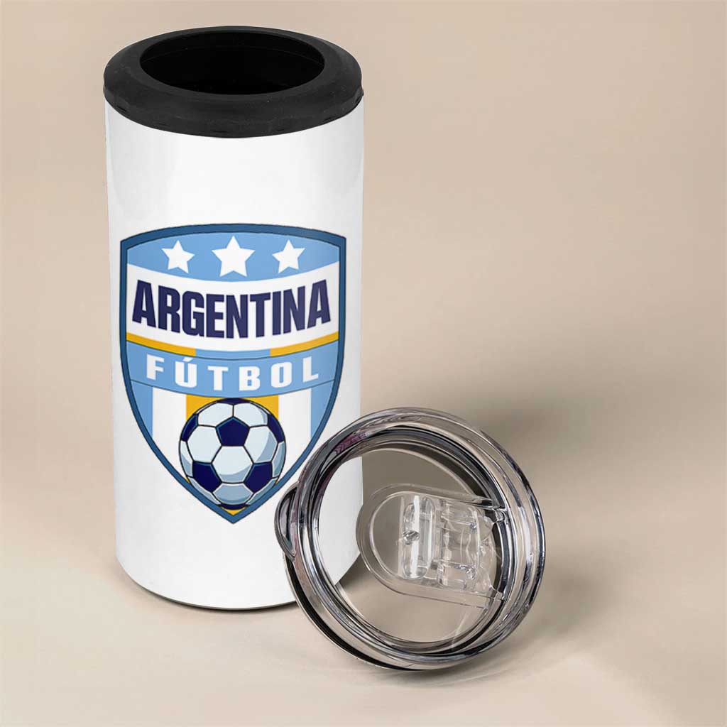 Argentina Soccer Football 4 in 1 Can Cooler Tumbler Argentinian Football Game Day Supporter