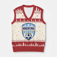 Argentina Soccer Football V-Neck Knit Sweater Vest Argentinian Football Game Day Supporter