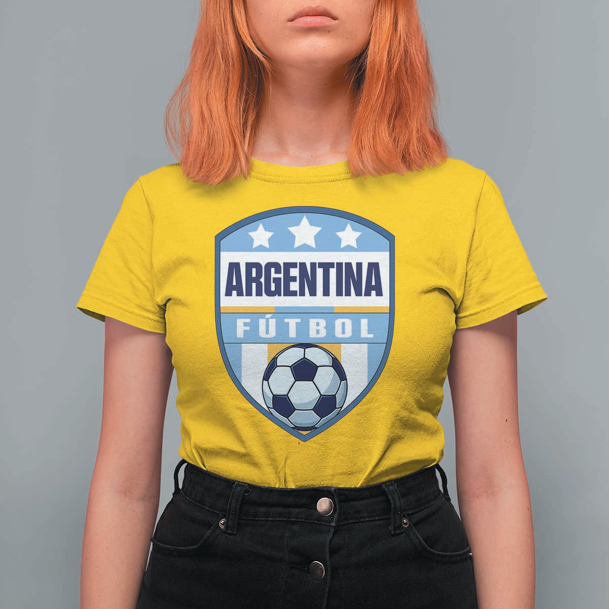 Argentina Soccer Football T Shirt For Women Argentinian Football Game Day Supporter