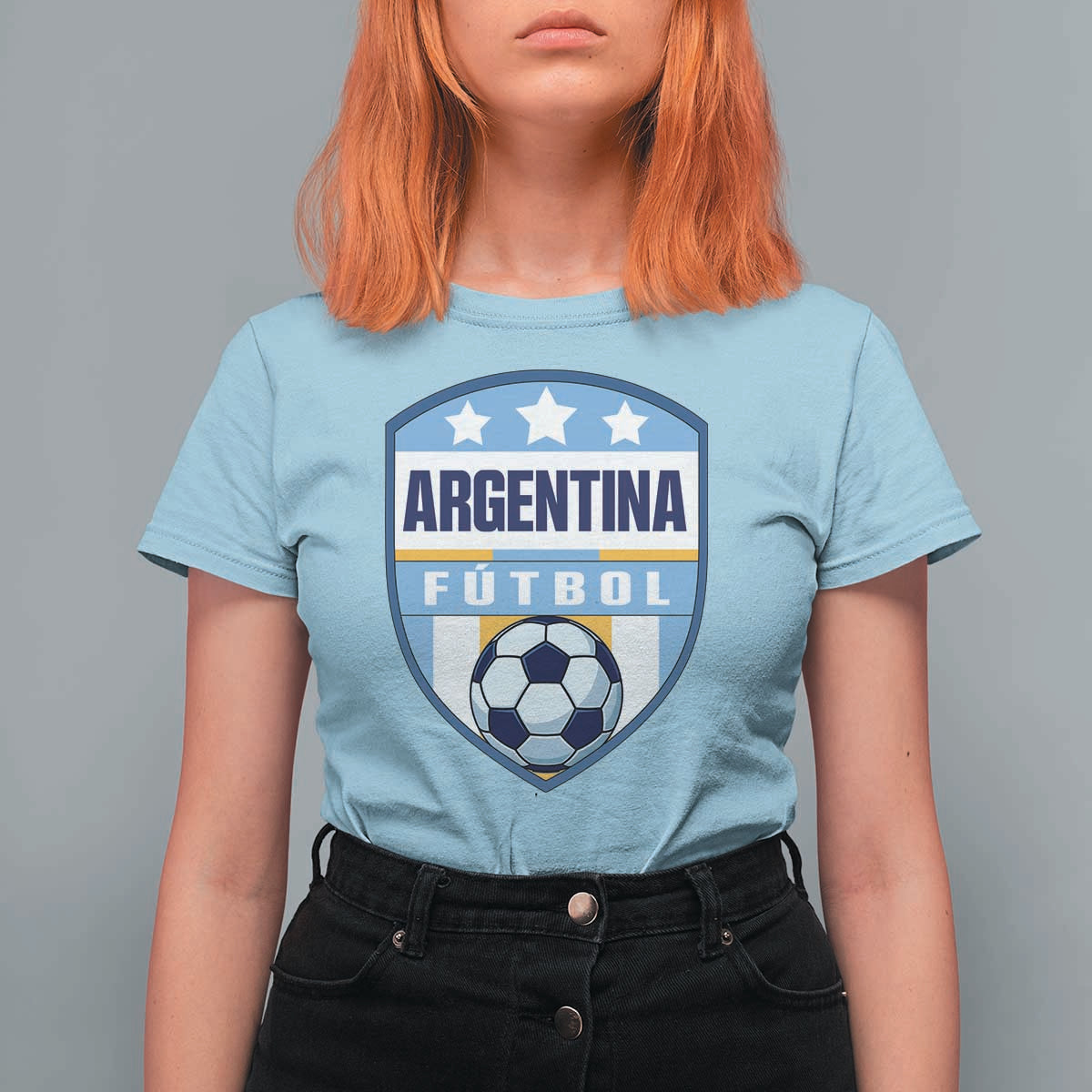 Argentina Soccer Football T Shirt For Women Argentinian Football Game Day Supporter