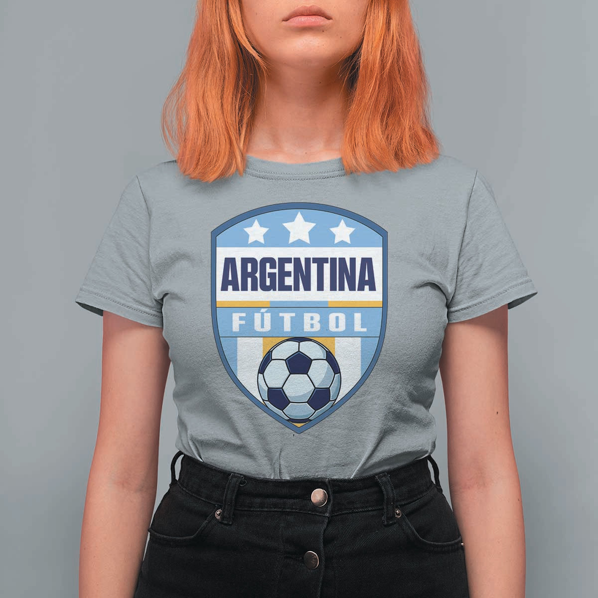 Argentina Soccer Football T Shirt For Women Argentinian Football Game Day Supporter
