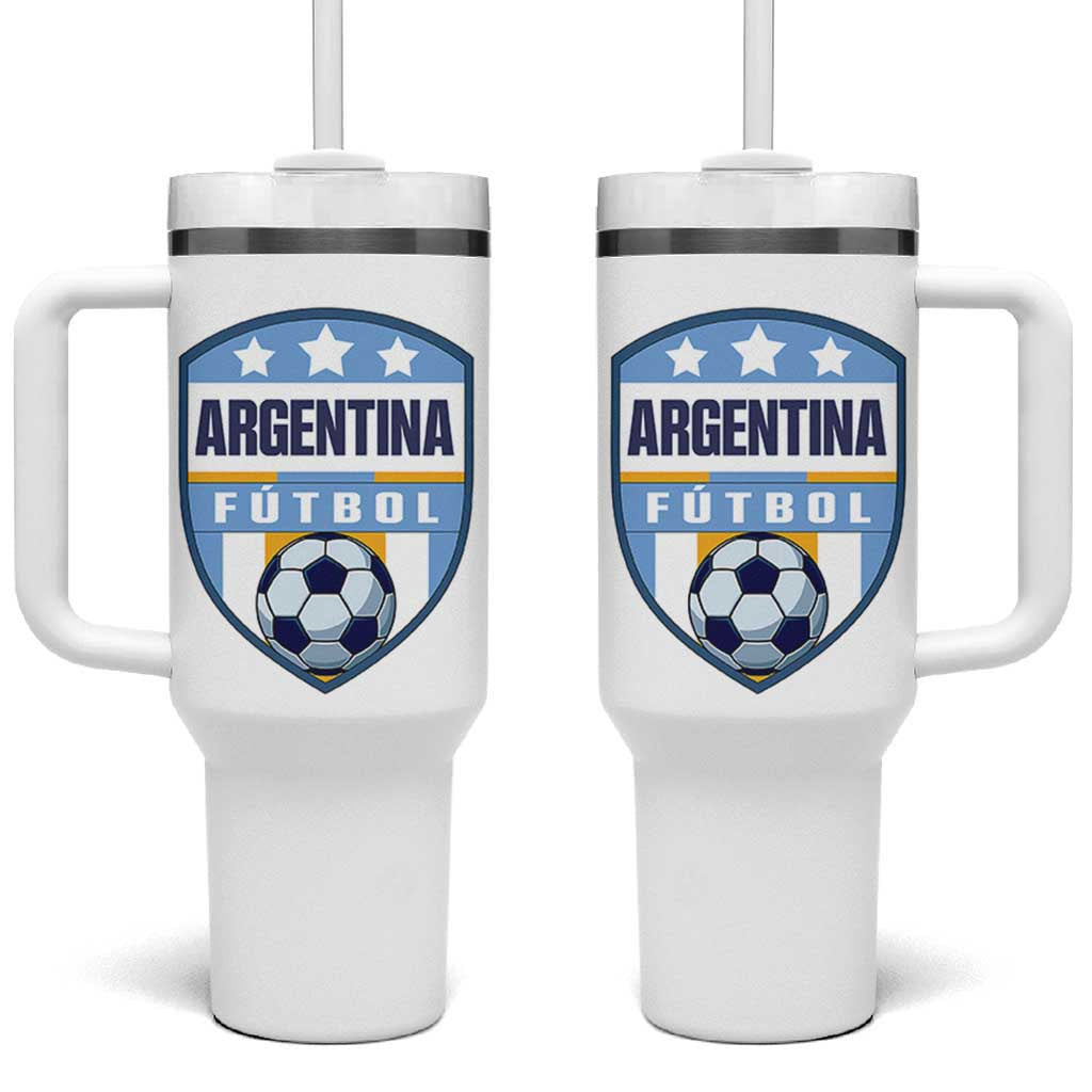 Argentina Soccer Football Tumbler With Handle Argentinian Football Game Day Supporter