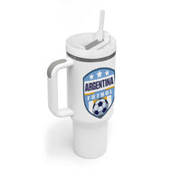 Argentina Soccer Football Tumbler With Handle Argentinian Football Game Day Supporter