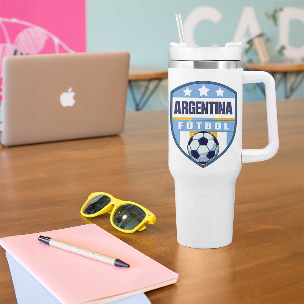 Argentina Soccer Football Tumbler With Handle Argentinian Football Game Day Supporter