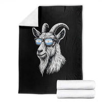Cool Goat With Sunglasses Argentinian Flag Throw Blanket Argentina Soccer Football Game Day Supporter