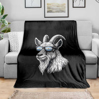 Cool Goat With Sunglasses Argentinian Flag Throw Blanket Argentina Soccer Football Game Day Supporter