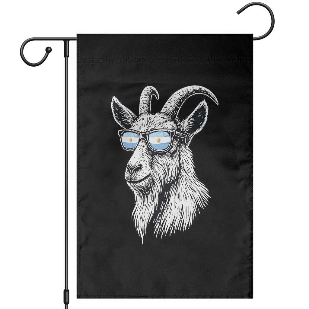 Cool Goat With Sunglasses Argentinian Flag Garden Flag Argentina Soccer Football Game Day Supporter