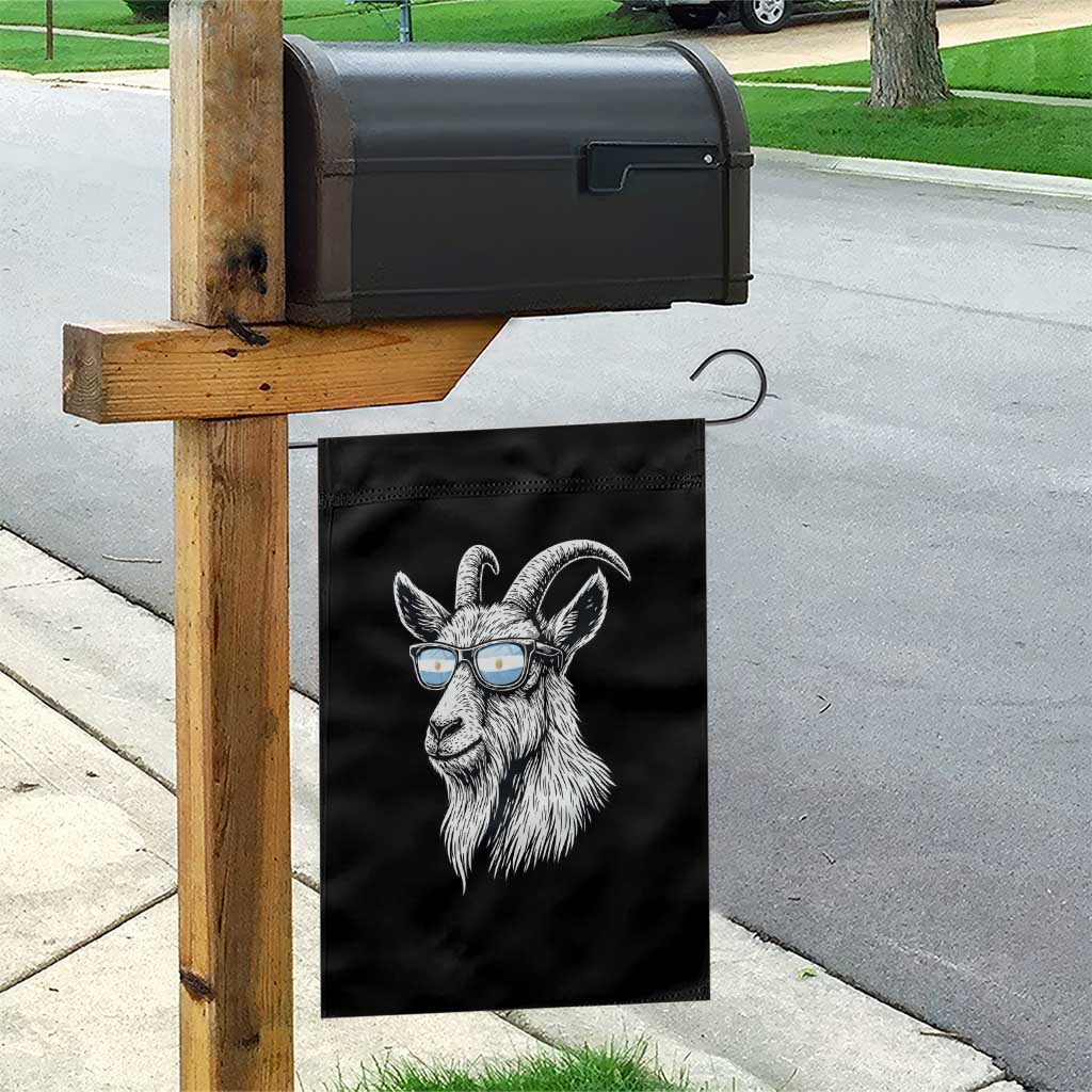 Cool Goat With Sunglasses Argentinian Flag Garden Flag Argentina Soccer Football Game Day Supporter