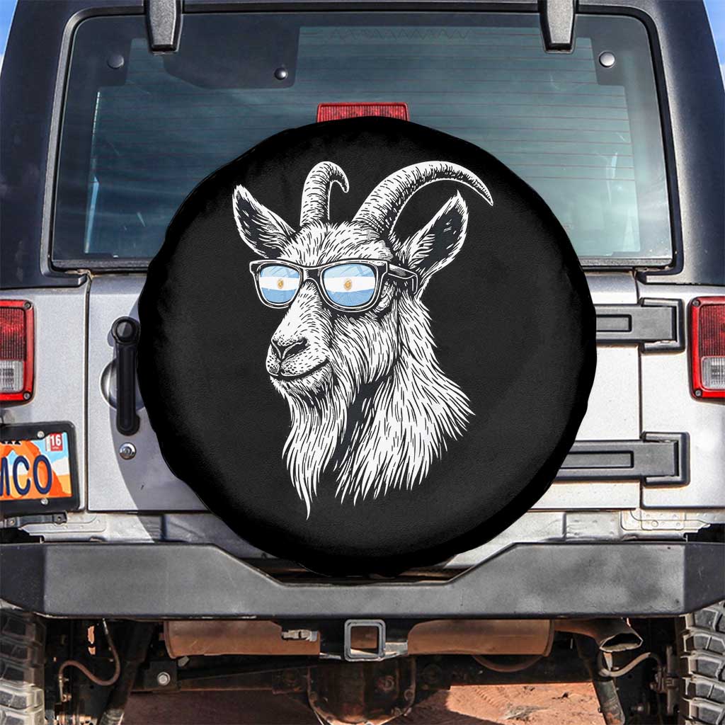 Cool Goat With Sunglasses Argentinian Flag Spare Tire Cover Argentina Soccer Football Game Day Supporter