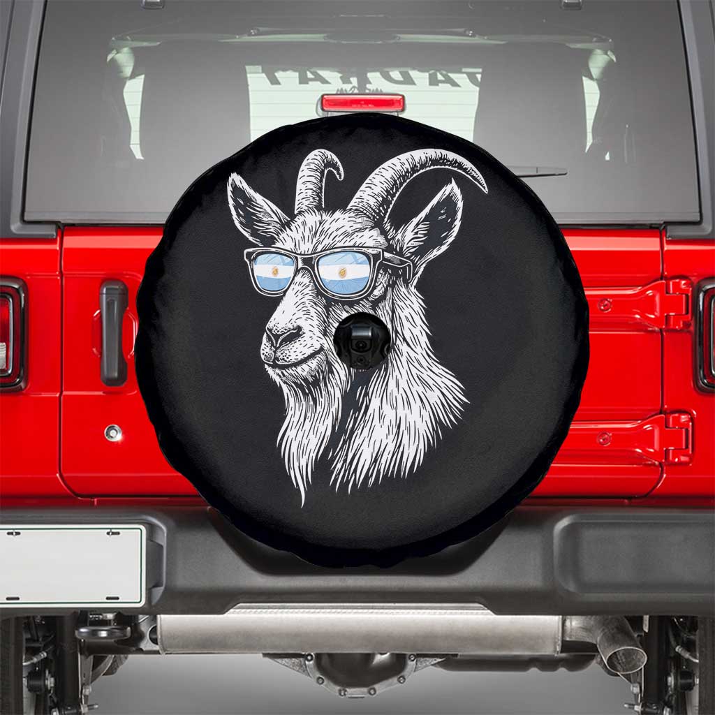 Cool Goat With Sunglasses Argentinian Flag Spare Tire Cover Argentina Soccer Football Game Day Supporter