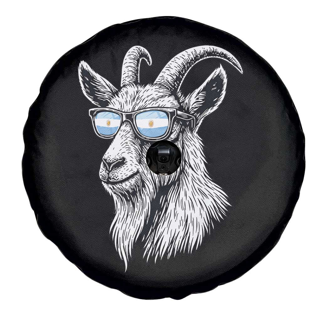Cool Goat With Sunglasses Argentinian Flag Spare Tire Cover Argentina Soccer Football Game Day Supporter