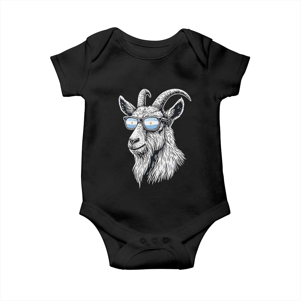 Cool Goat With Sunglasses Argentinian Flag Baby Onesie Argentina Soccer Football Game Day Supporter