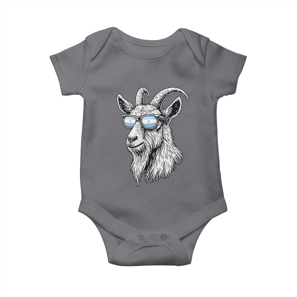 Cool Goat With Sunglasses Argentinian Flag Baby Onesie Argentina Soccer Football Game Day Supporter