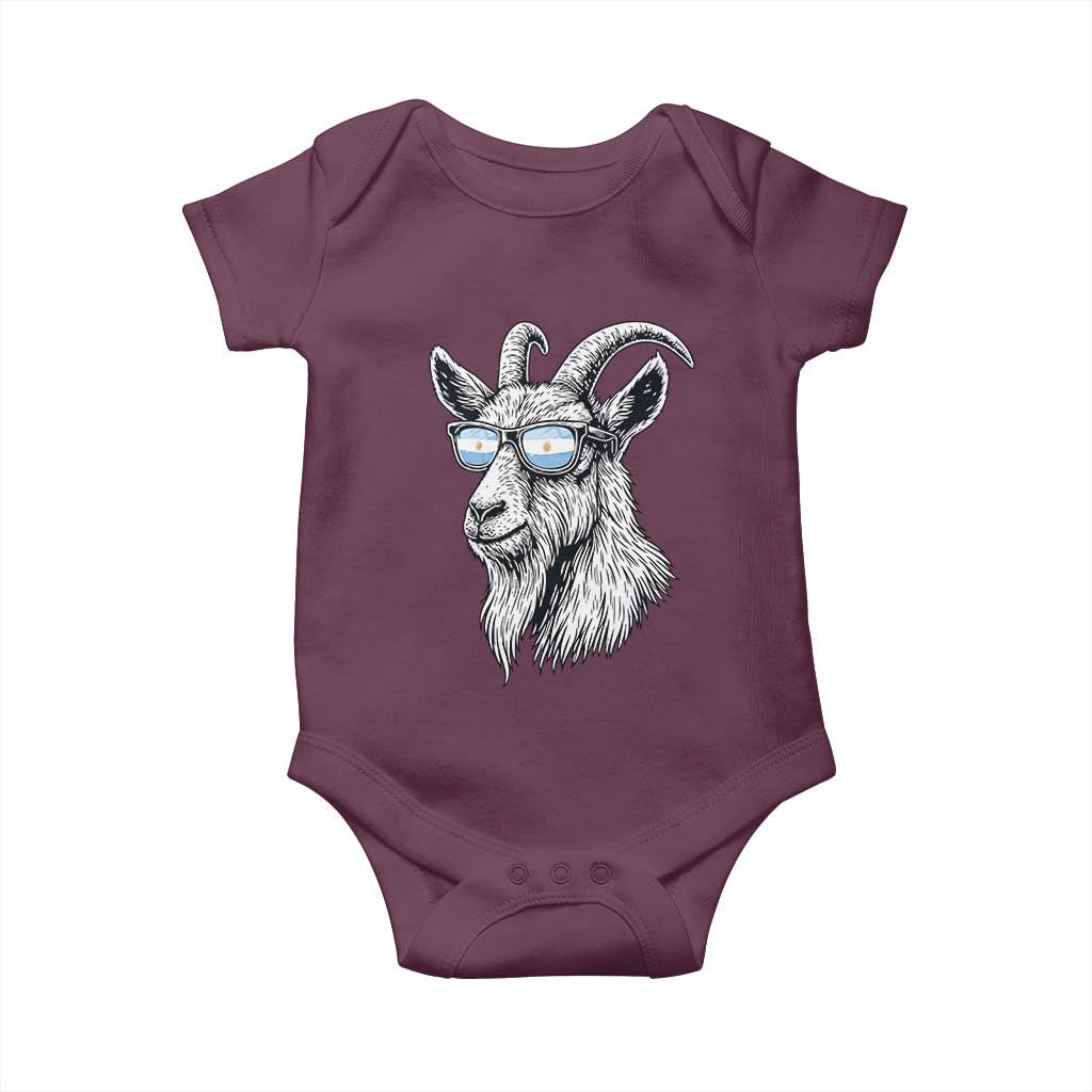 Cool Goat With Sunglasses Argentinian Flag Baby Onesie Argentina Soccer Football Game Day Supporter