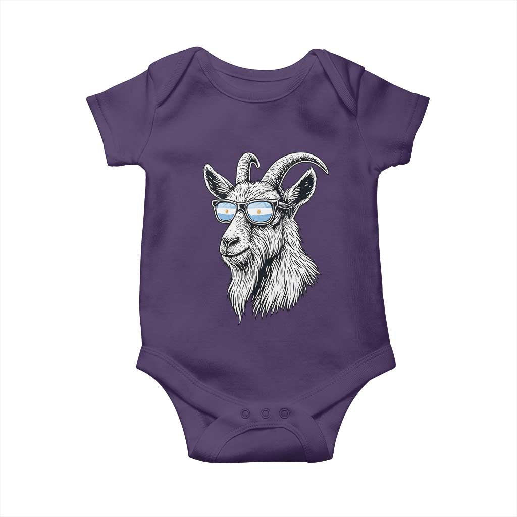 Cool Goat With Sunglasses Argentinian Flag Baby Onesie Argentina Soccer Football Game Day Supporter