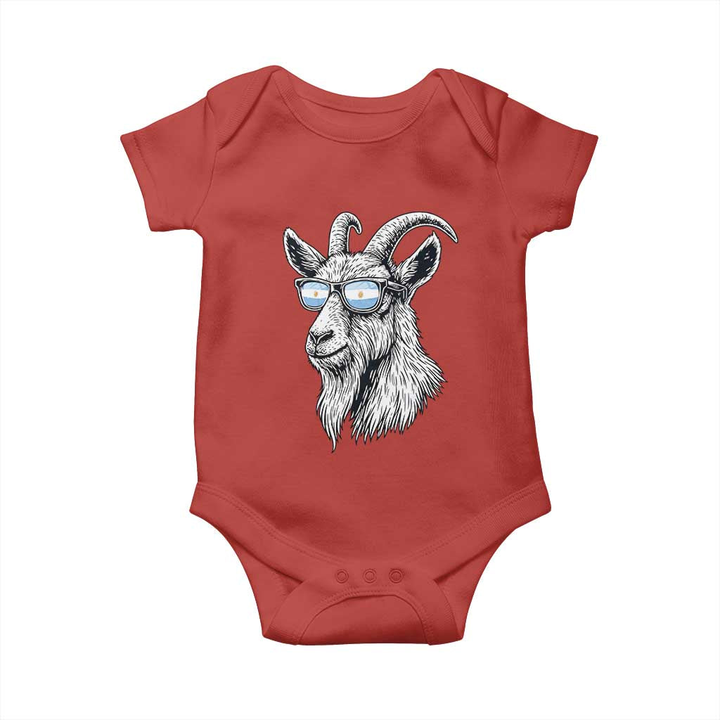 Cool Goat With Sunglasses Argentinian Flag Baby Onesie Argentina Soccer Football Game Day Supporter