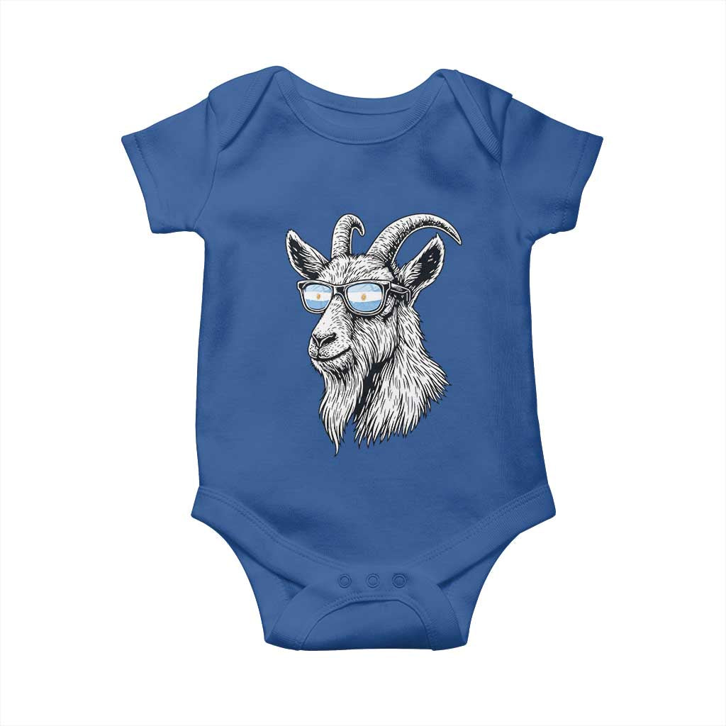 Cool Goat With Sunglasses Argentinian Flag Baby Onesie Argentina Soccer Football Game Day Supporter