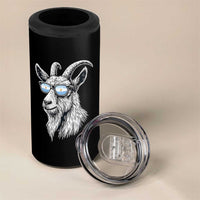 Cool Goat With Sunglasses Argentinian Flag 4 in 1 Can Cooler Tumbler Argentina Soccer Football Game Day Supporter