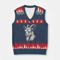 Cool Goat With Sunglasses Argentinian Flag V-Neck Knit Sweater Vest Argentina Soccer Football Game Day Supporter