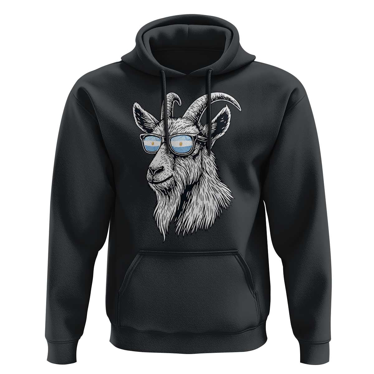 Cool Goat With Sunglasses Argentinian Flag Hoodie Argentina Soccer Football Game Day Supporter