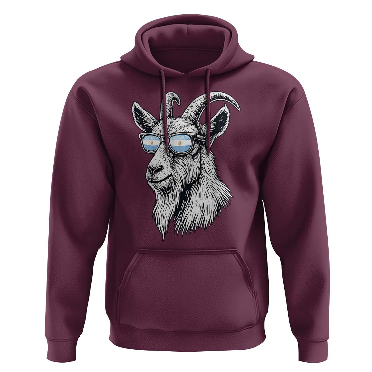 Cool Goat With Sunglasses Argentinian Flag Hoodie Argentina Soccer Football Game Day Supporter