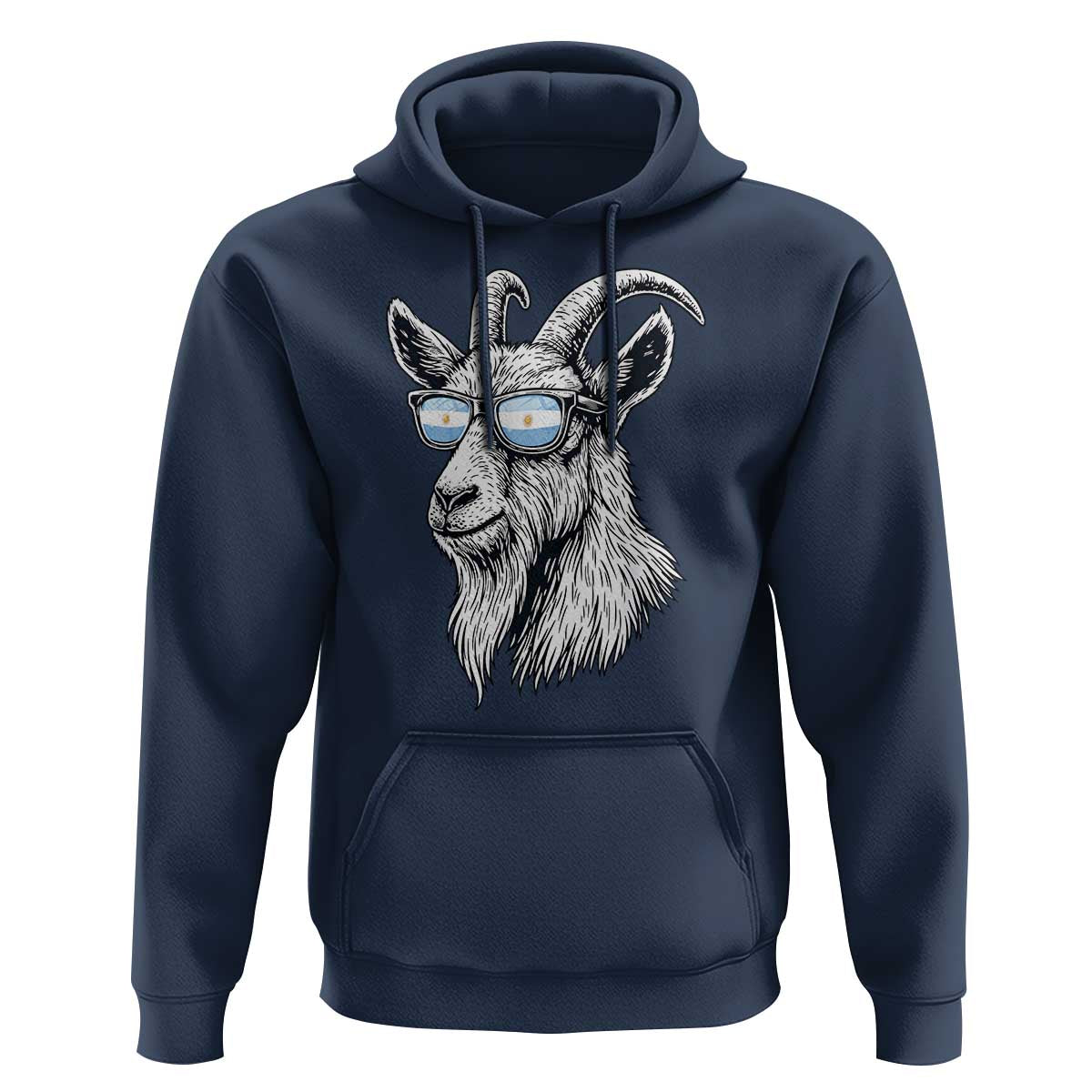 Cool Goat With Sunglasses Argentinian Flag Hoodie Argentina Soccer Football Game Day Supporter