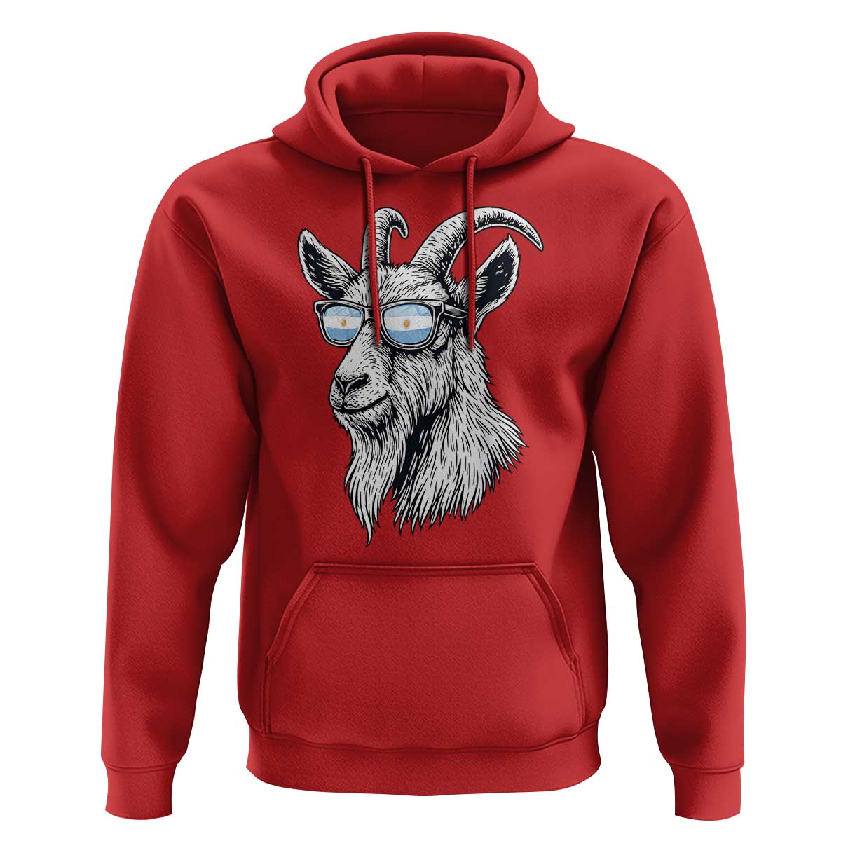 Cool Goat With Sunglasses Argentinian Flag Hoodie Argentina Soccer Football Game Day Supporter